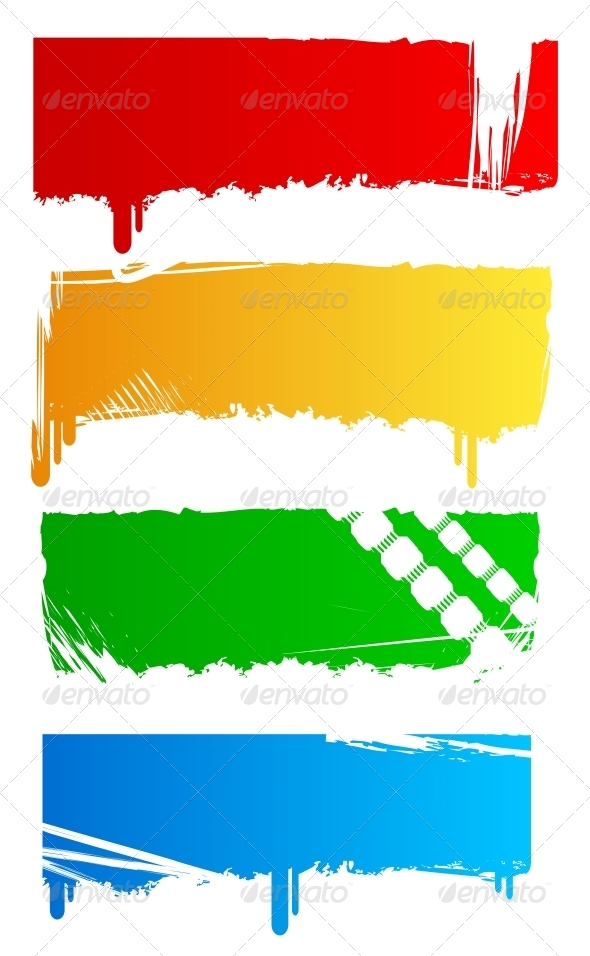 GraphicRiver Grungy Colored Banners 4799463 GraphicRiver Grungy Colored Banners 4799463