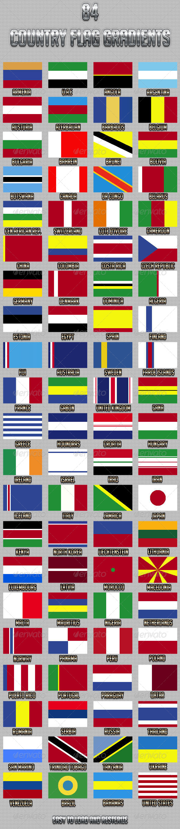 GraphicRiver 84 Country Flag Gradients 4799900 GraphicRiver 84 Country Flag Gradients 4799900