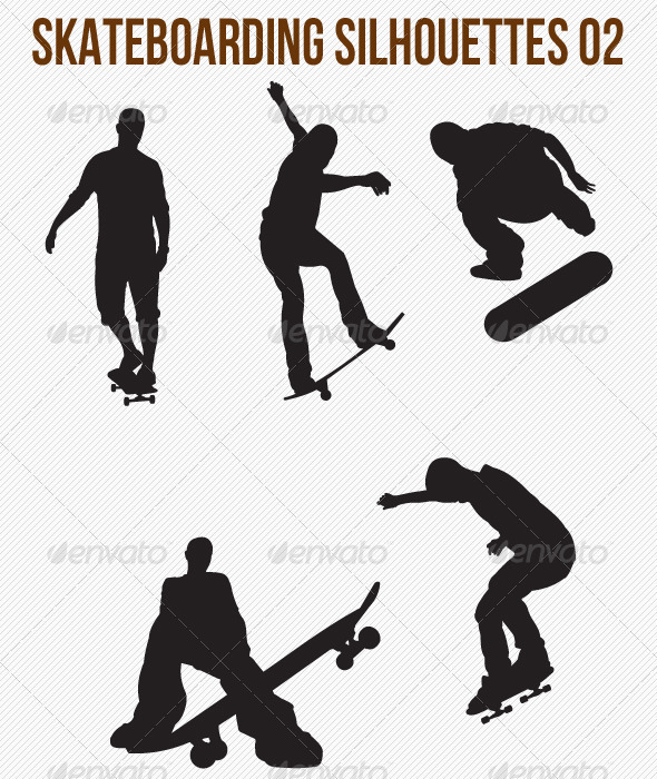 GraphicRiver Skateboarding Silhouettes 4799652 GraphicRiver Skateboarding Silhouettes 4799652
