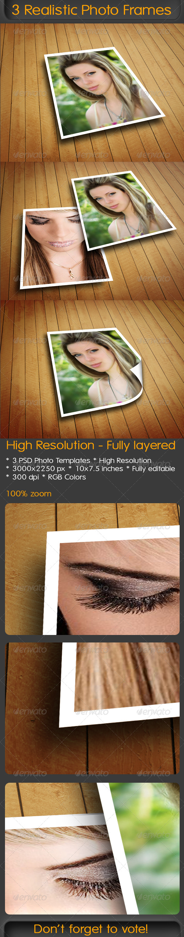 GraphicRiver 3 Realistic Photo Frames 4815294 GraphicRiver 3 Realistic Photo Frames 4815294