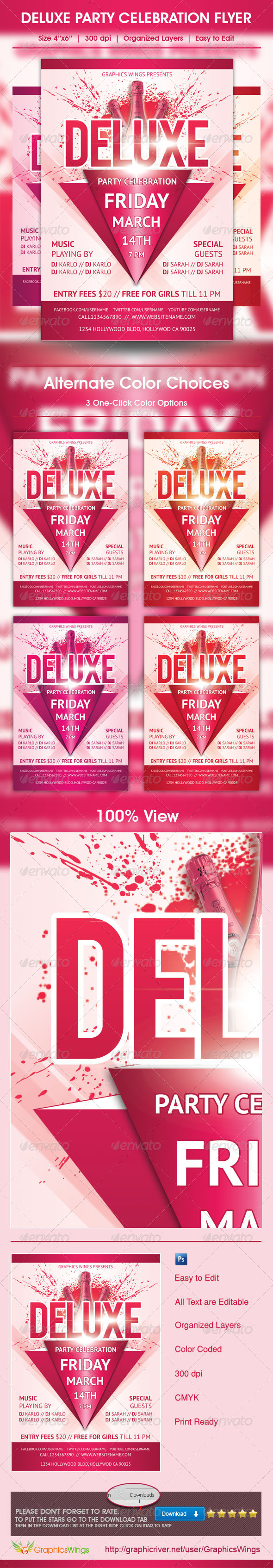 GraphicRiver Deluxe Party Celebration Flyer Template 4720870 GraphicRiver Deluxe Party Celebration Flyer Template 4720870