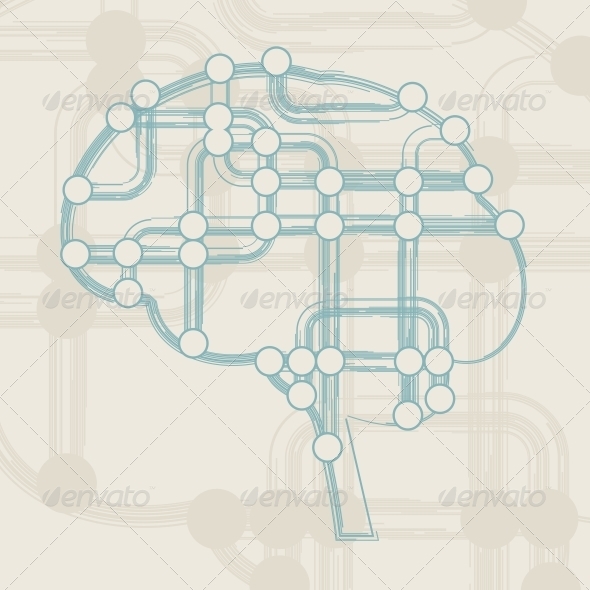 GraphicRiver Retro Circuit Board form of Brain 4817354 GraphicRiver Retro Circuit Board form of Brain 4817354