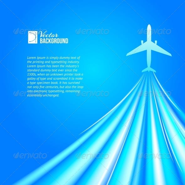 GraphicRiver Airplane over Blue Background 4819429 GraphicRiver Airplane over Blue Background 4819429