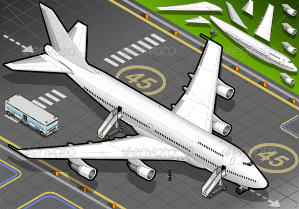 GraphicRiver Isometric White Airplane in Front View 4821043 GraphicRiver Isometric White Airplane in Front View 4821043
