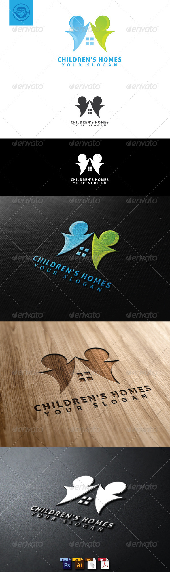 GraphicRiver Children Homes Logo Template 4824862 GraphicRiver Children Homes Logo Template 4824862