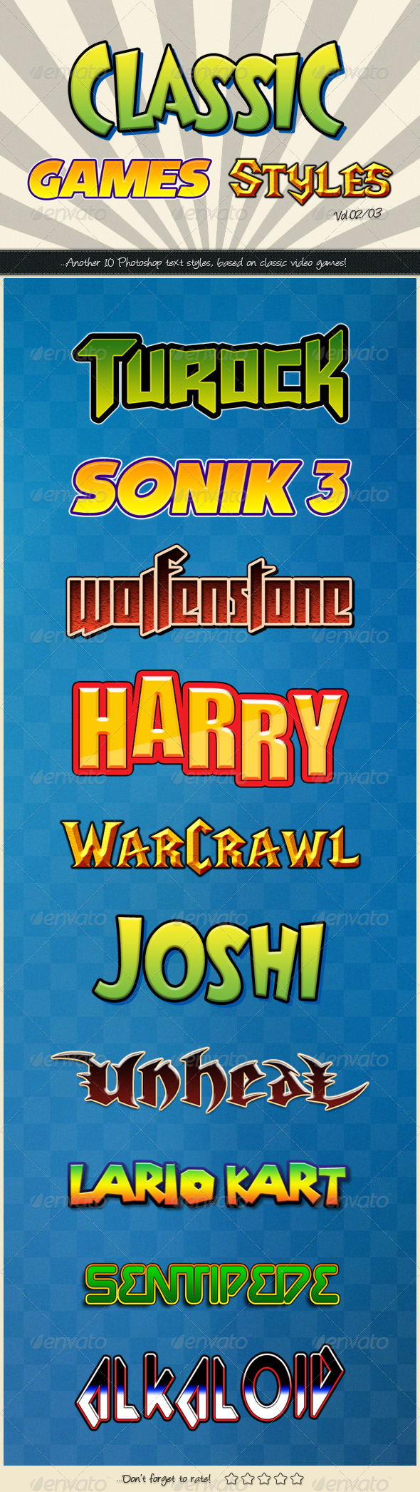 Photoshop Text Styles / Classic Games Vol.02 - Styles Photoshop
