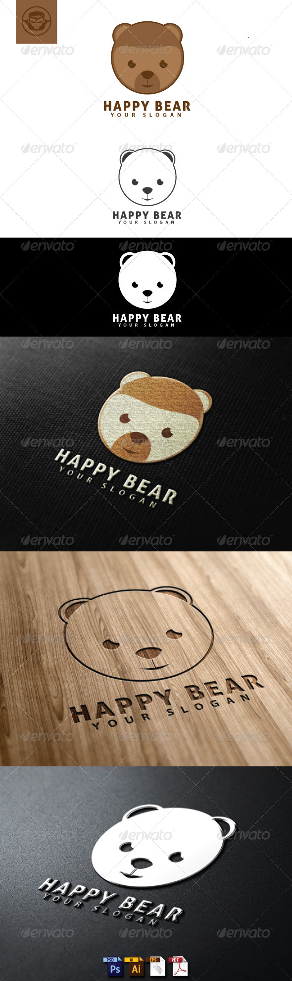 GraphicRiver Happy Bear Logo Template 4818438 GraphicRiver Happy Bear Logo Template 4818438