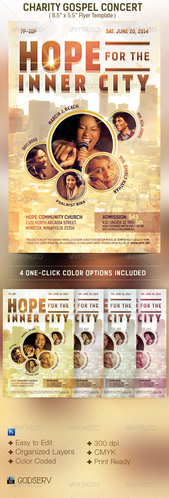 Charity Concert Flyer Template - Church Flyers