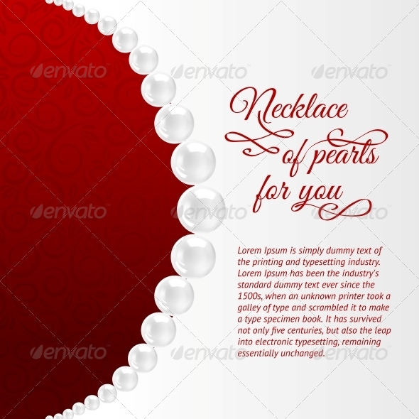 GraphicRiver Pearl Necklace on Red 4827586 GraphicRiver Pearl Necklace on Red 4827586