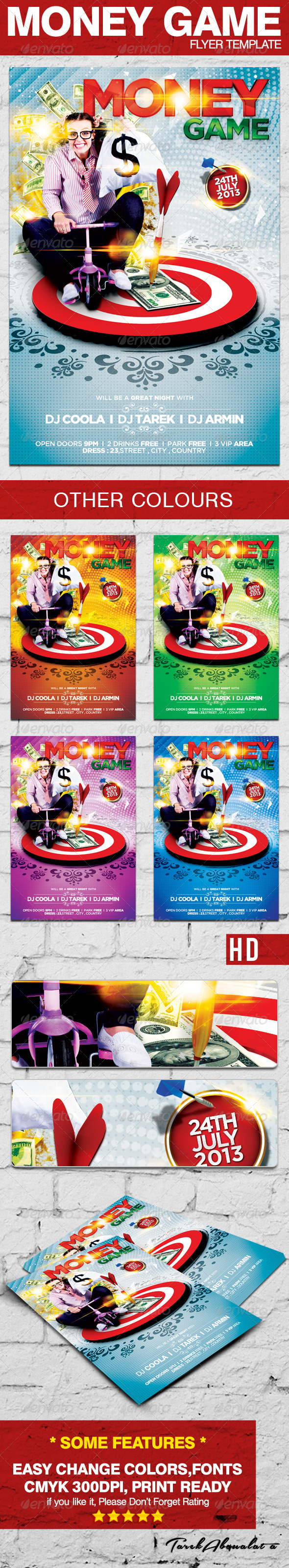 Money Game Flyer Template - Clubs & Parties Events