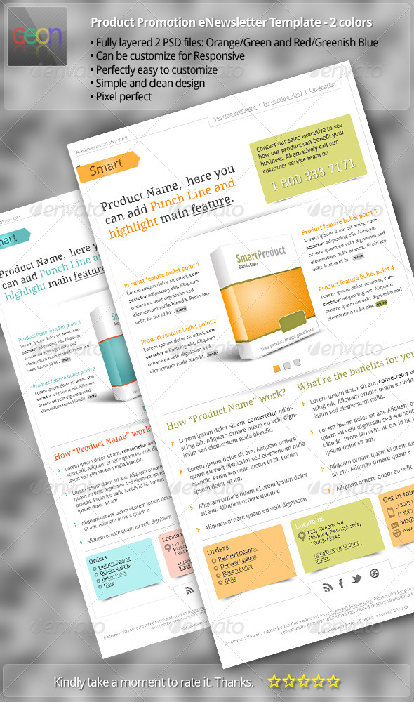 GraphicRiver Product Promotion eNewsletter Template 2 colors 4785624 GraphicRiver Product Promotion eNewsletter Template 2 colors 4785624