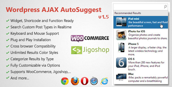 WordPress Ajax AutoSuggest - CodeCanyon Item for Sale