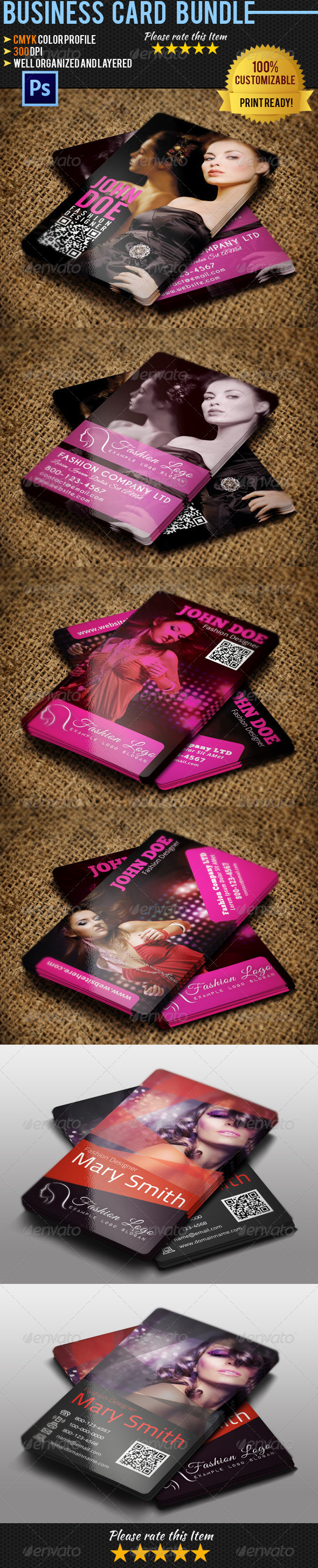 GraphicRiver Fashion Business Card Bundle Vol.2 4851348 GraphicRiver Fashion Business Card Bundle Vol.2 4851348