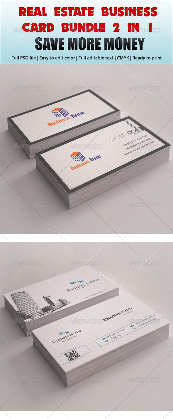 GraphicRiver Real Estate Business Card Bundle 2 in 1 4851678 GraphicRiver Real Estate Business Card Bundle 2 in 1 4851678