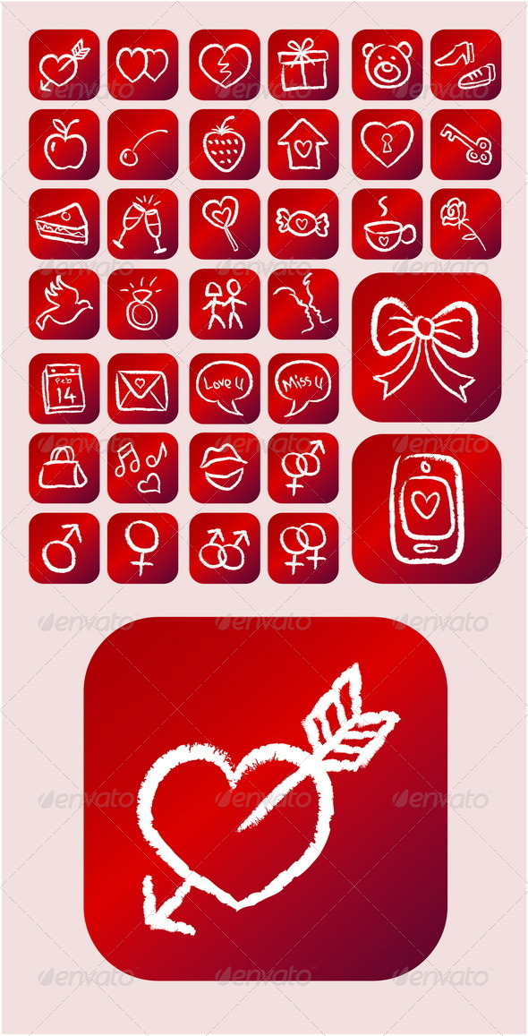 GraphicRiver Love Icons Chalk Drawing Style 4836681 GraphicRiver Love Icons Chalk Drawing Style 4836681