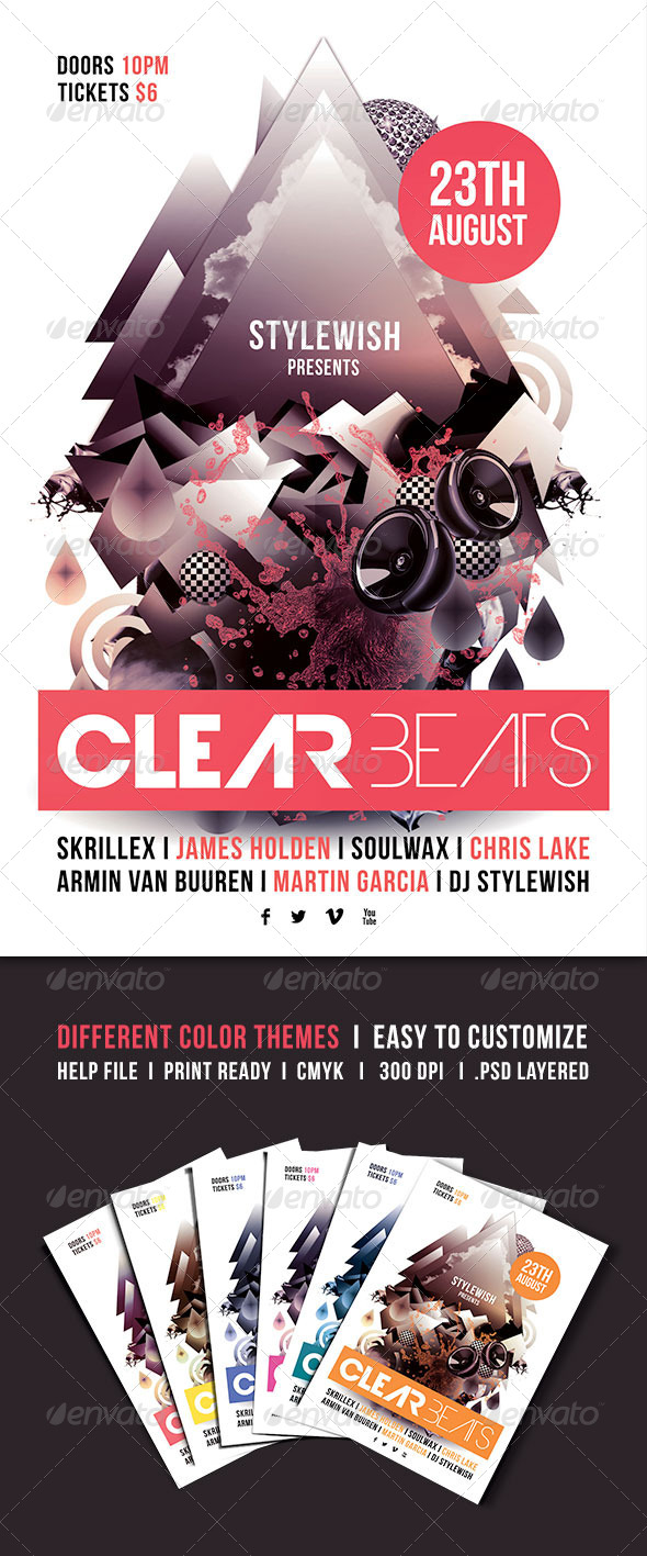 Clear Beats Flyer - Clubs & Parties Events