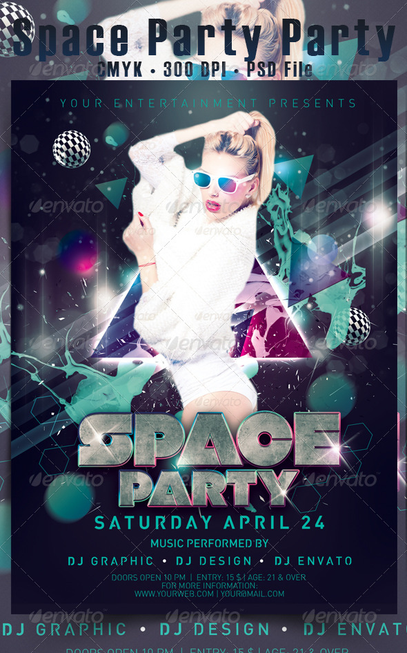 Space Party - Events Flyers
