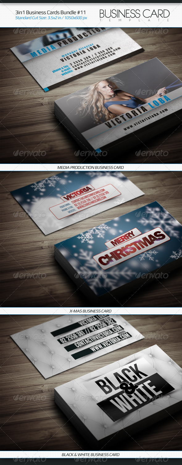 GraphicRiver 3in1 Business Cards Bundle #11 4861890 GraphicRiver 3in1 Business Cards Bundle #11 4861890