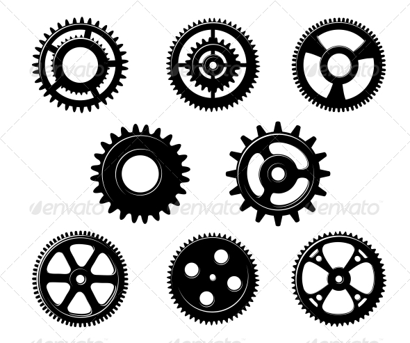 GraphicRiver Set of Metallic Pinions and Gears 4866568 GraphicRiver Set of Metallic Pinions and Gears 4866568