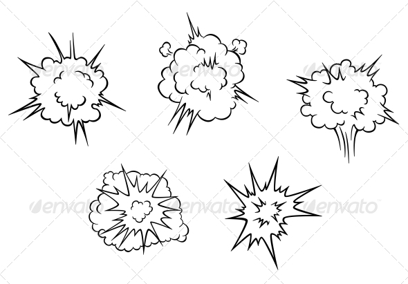 GraphicRiver Cartoon Clouds of Explosion 4869503 GraphicRiver Cartoon Clouds of Explosion 4869503