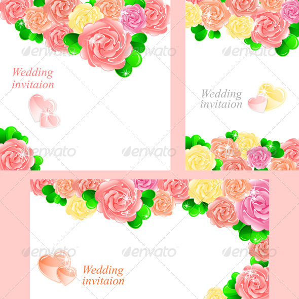 GraphicRiver Pink Wedding Invitation with Heart of Roses 4882492 GraphicRiver Pink Wedding Invitation with Heart of Roses 4882492