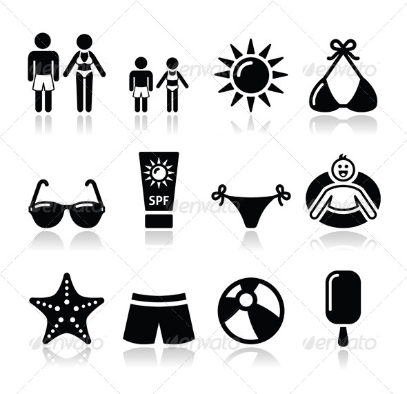 GraphicRiver Summer Beach Holidays Vector Icons Set 4889272 GraphicRiver Summer Beach Holidays Vector Icons Set 4889272