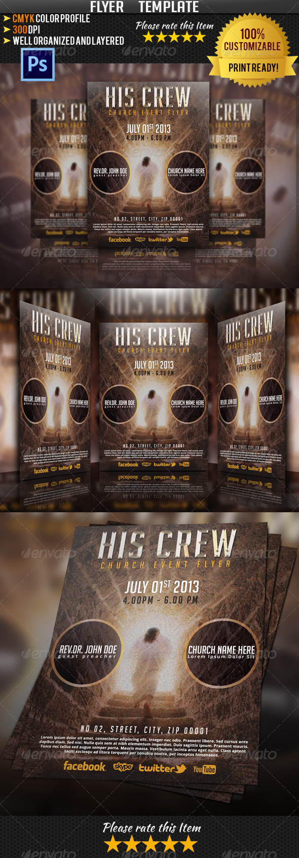 GraphicRiver His Crew Church Flyer 4820784 GraphicRiver His Crew Church Flyer 4820784