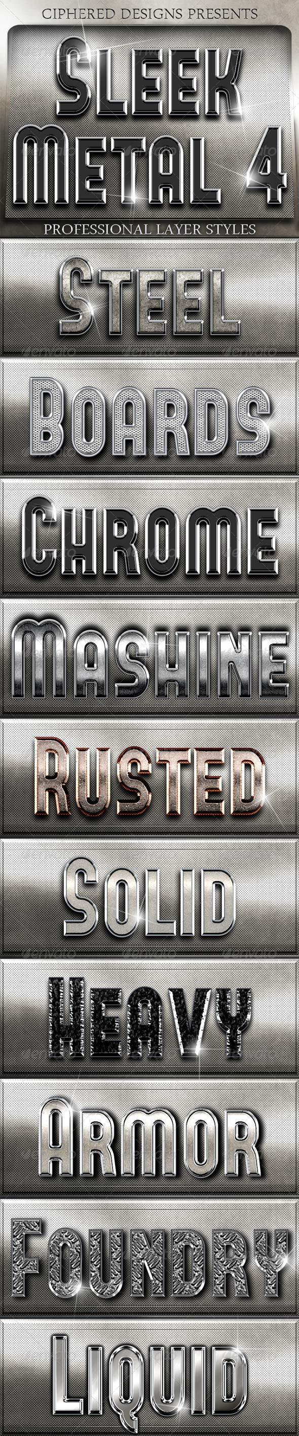 GraphicRiver Sleek Metal 4 Professional Layer Styles 4891886 GraphicRiver Sleek Metal 4 Professional Layer Styles 4891886