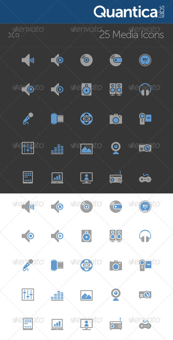 GraphicRiver 25 Media Icons 506857 GraphicRiver 25 Media Icons 506857