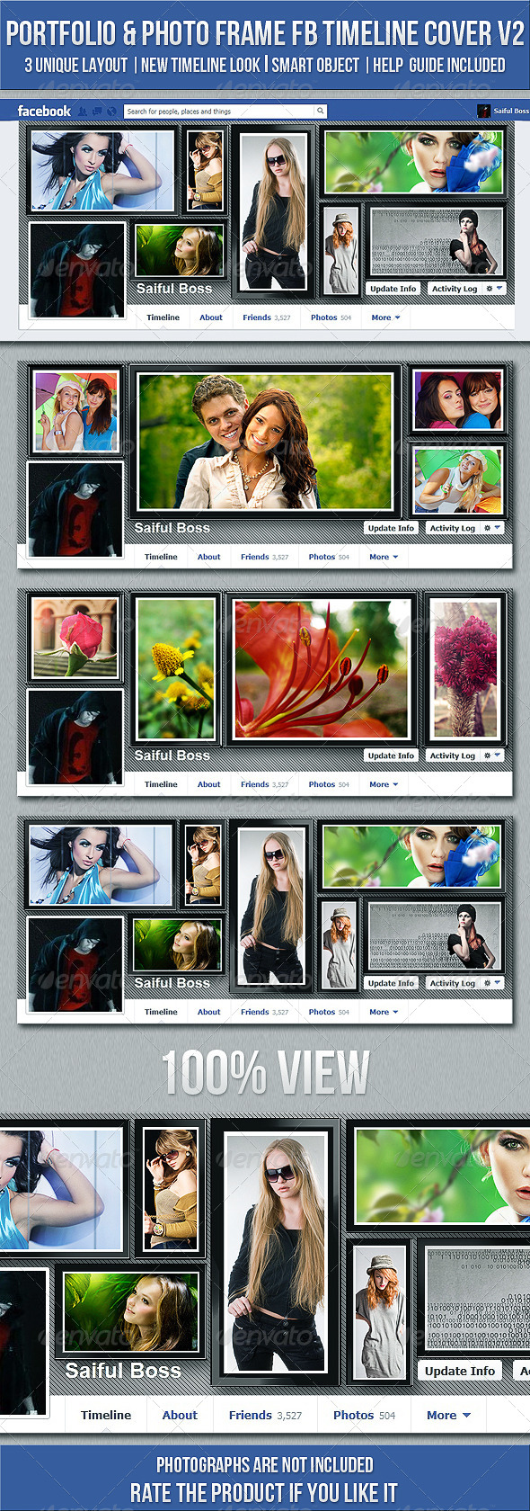 Portfolio & Photo Frame FB Timeline Cover V2 - Facebook Timeline Covers Social Media