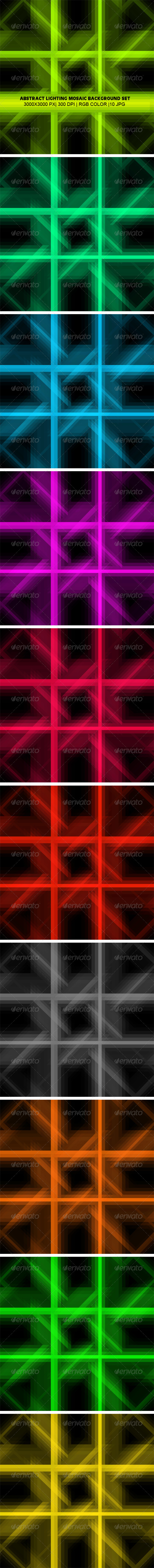 GraphicRiver Lighting Mosaic Background Set 4900528 GraphicRiver Lighting Mosaic Background Set 4900528