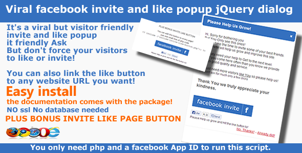CodeCanyon Viral facebook invite & Like Popup jQuery dialog 4900727 CodeCanyon Viral facebook invite & Like Popup jQuery dialog 4900727