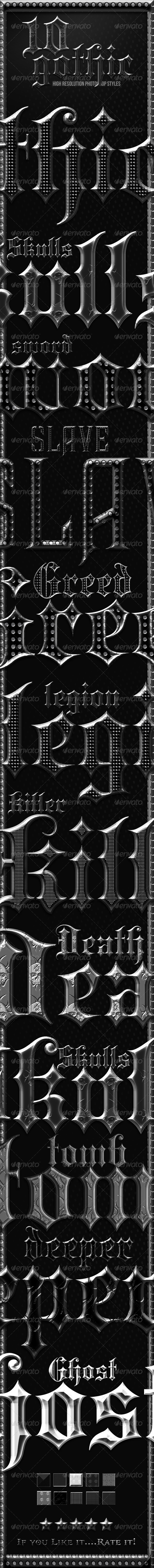 GraphicRiver Gothic Dark Metal Photoshop Styles 4902840 GraphicRiver Gothic Dark Metal Photoshop Styles 4902840