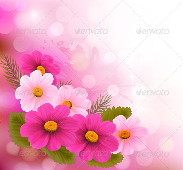 GraphicRiver Holiday Background with Three Pink Flowers 4903778 GraphicRiver Holiday Background with Three Pink Flowers 4903778