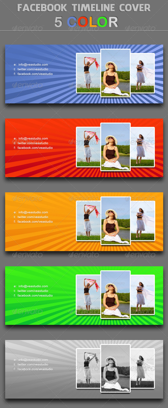 GraphicRiver Facebook Timeline Cover 5 Colors 4874791 GraphicRiver Facebook Timeline Cover 5 Colors 4874791
