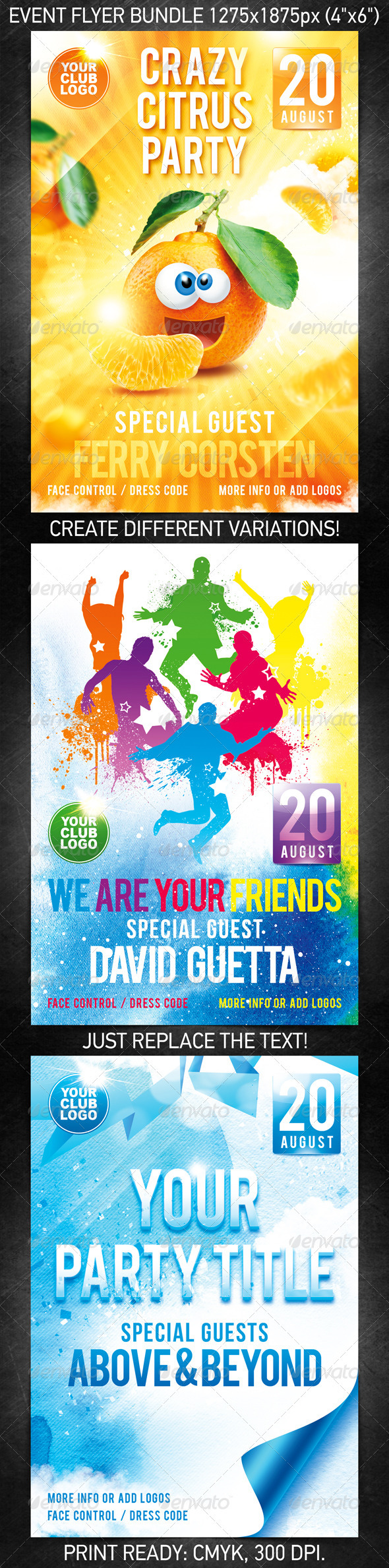 Crazy Friends Flyer Bundle - Clubs & Parties Events