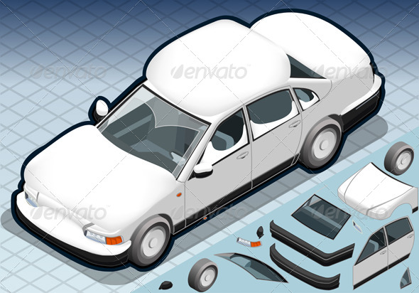 GraphicRiver Isometric Snow Capped White Car in Front View 4904309 GraphicRiver Isometric Snow Capped White Car in Front View 4904309