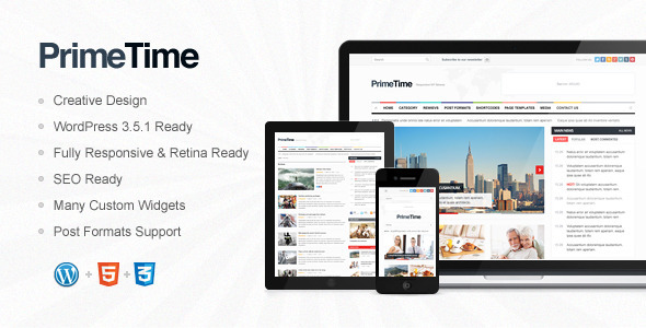 ThemeForest PrimeTime Clean Responsive WP Magazine 4848890 ThemeForest PrimeTime Clean Responsive WP Magazine 4848890
