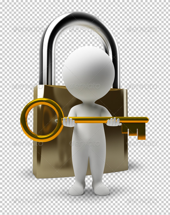 GraphicRiver 3D small people lock and key 4906761 GraphicRiver 3D small people lock and key 4906761