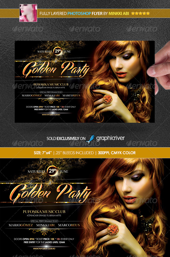 Golden Party Poster/Flyer - Clubs & Parties Events