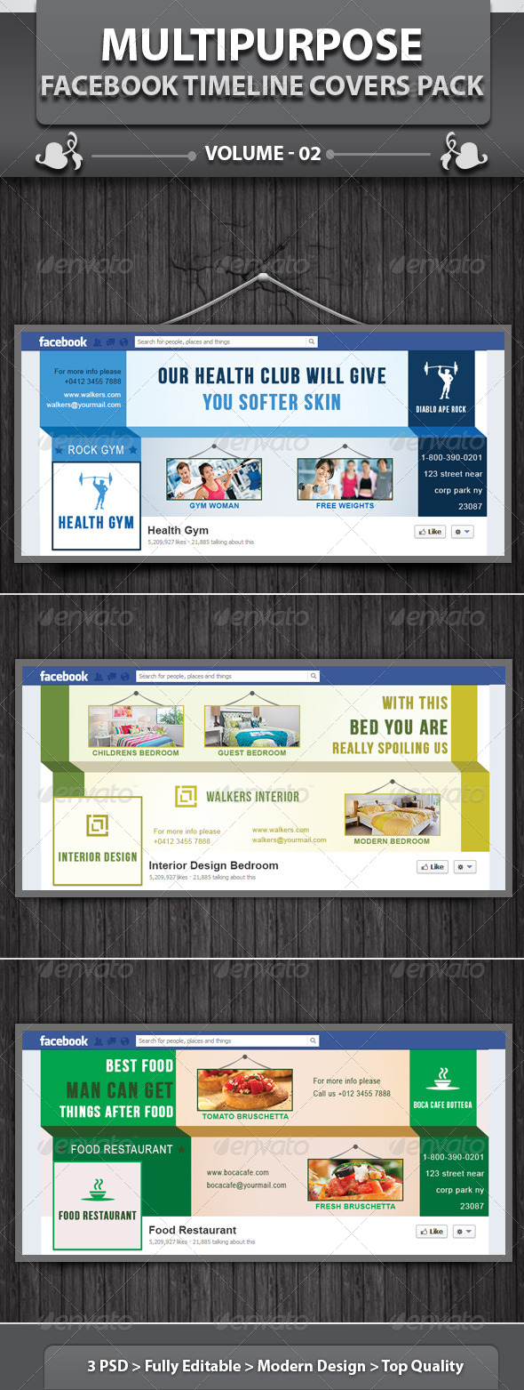 GraphicRiver Multipurpose Facebook Timeline Covers Pack v2 4908858 GraphicRiver Multipurpose Facebook Timeline Covers Pack v2 4908858