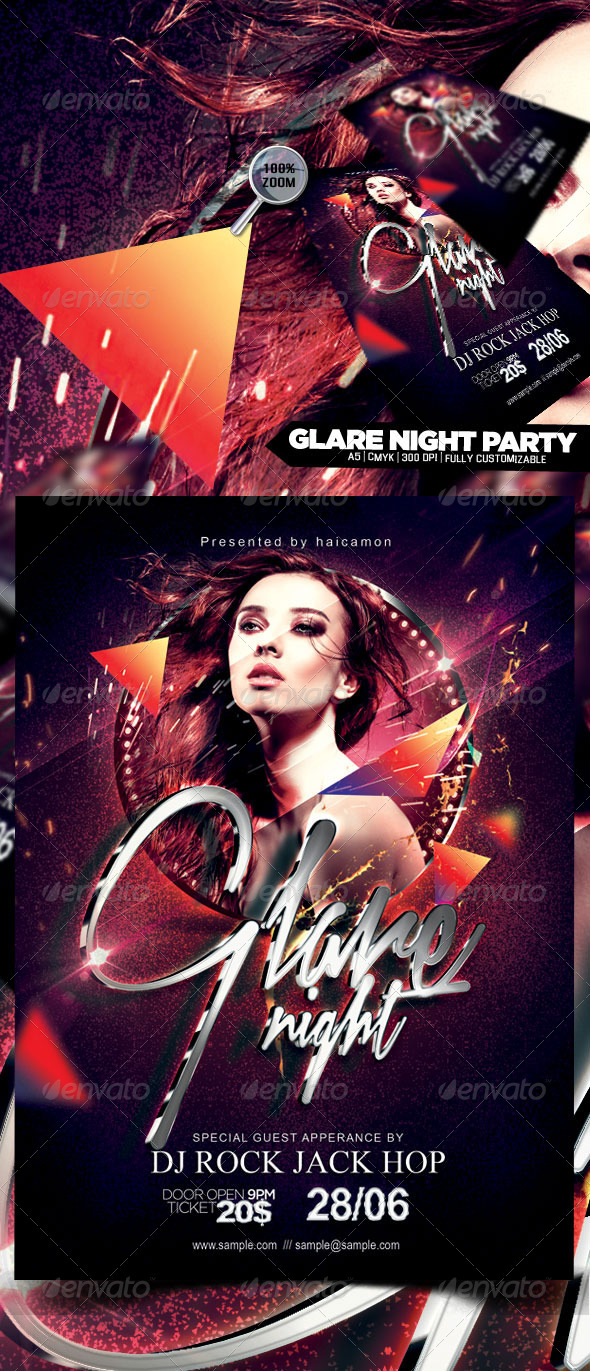 Glare Night Party Flyer - Clubs & Parties Events