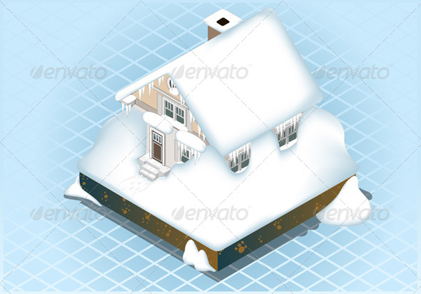 GraphicRiver Isometric Very Hard Snow Capped House 4910908 GraphicRiver Isometric Very Hard Snow Capped House 4910908