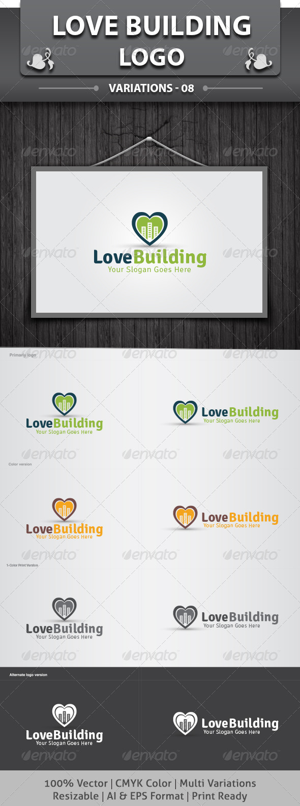 Love Building Logo - Objects Logo Templates