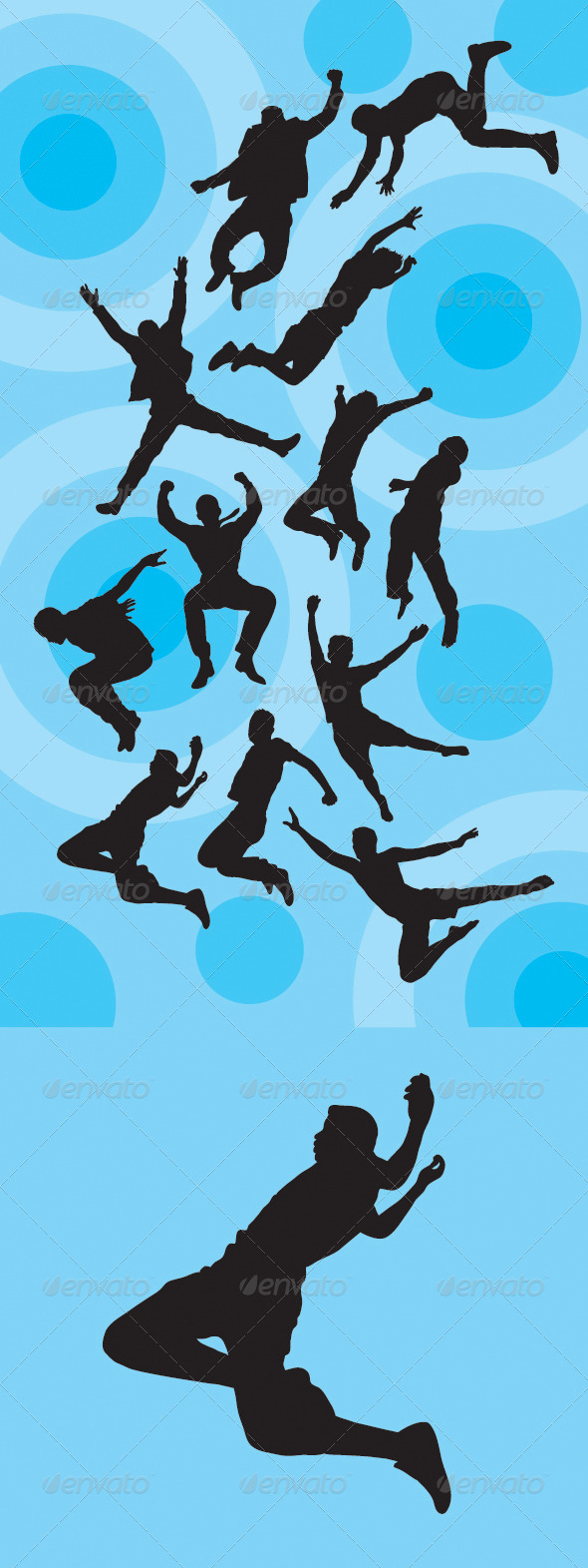 Man Jumping Silhouettes - People Characters