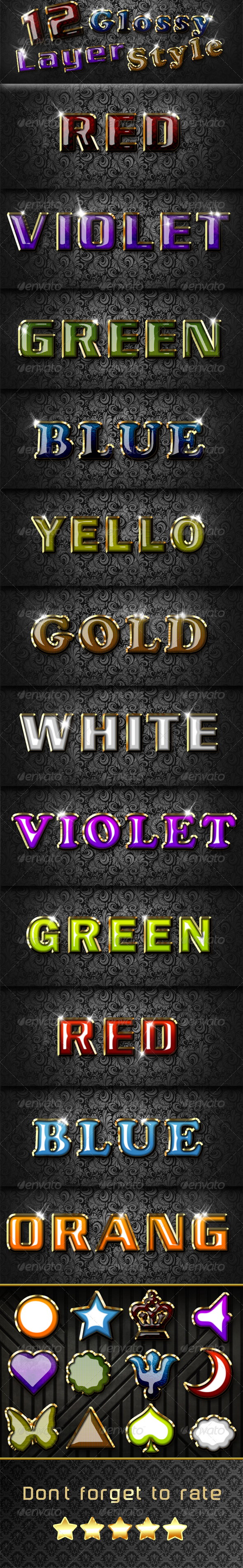 Glossy Layer Styles - Text Effects Styles