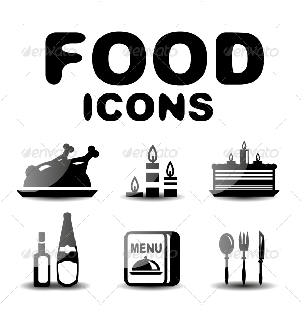 GraphicRiver Food Black Glossy Icon Set 4924601 GraphicRiver Food Black Glossy Icon Set 4924601