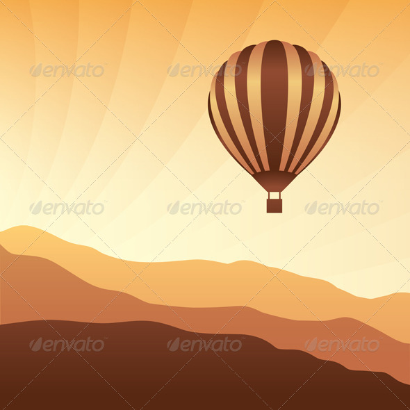 GraphicRiver Air Balloon in the Sky Vector Skyline Illustration 4925794 GraphicRiver Air Balloon in the Sky Vector Skyline Illustration 4925794
