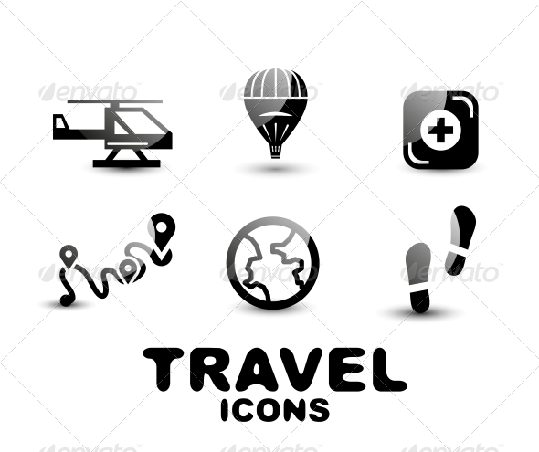 GraphicRiver Black Glossy Travel Icon Set 4926312 GraphicRiver Black Glossy Travel Icon Set 4926312