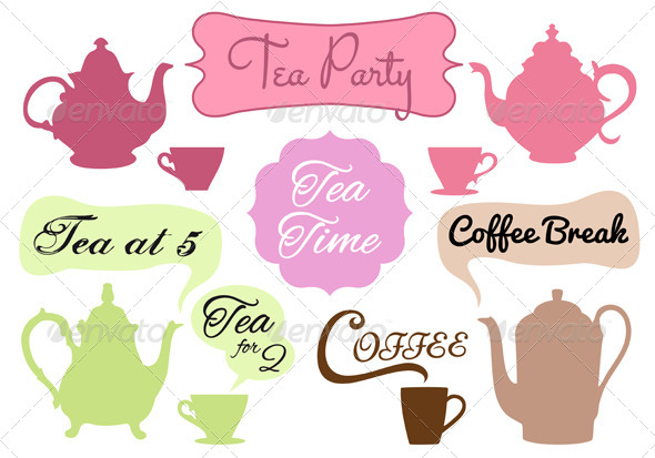 GraphicRiver Tea Time Coffee Break Vector Set 4926467 GraphicRiver Tea Time Coffee Break Vector Set 4926467